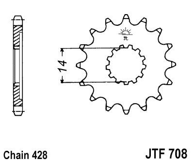 Zębatka przednia JTF708.13