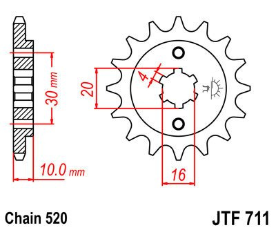 Zębatka przednia JTF711.12