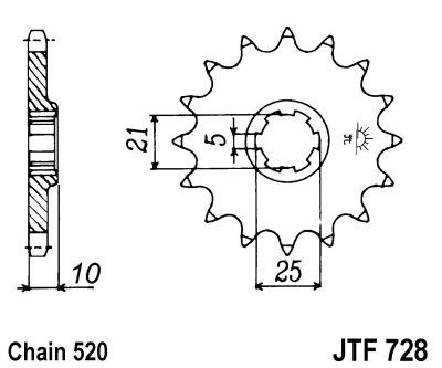 Zębatka przednia JTF728.15