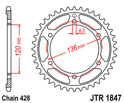 Zębatka tylna JTR1847.51