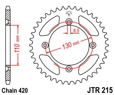 Zębatka tylna JTR215.55