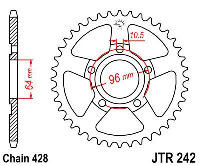 Zębatka tylna JTR242.53