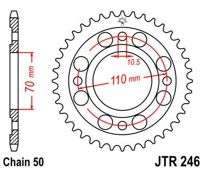 Zębatka tylna JTR246.35