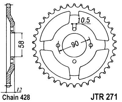 Zębatka tylna JTR271.50