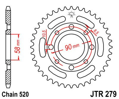 Zębatka tylna JTR279.33