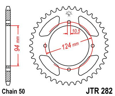 Zębatka tylna JTR282.34