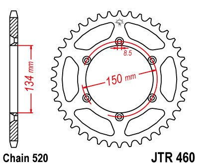 Zębatka tylna JTR460.42