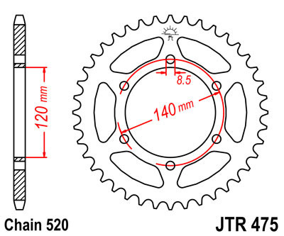 Zębatka tylna JTR475.44