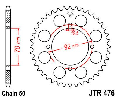 Zębatka tylna JTR476.45
