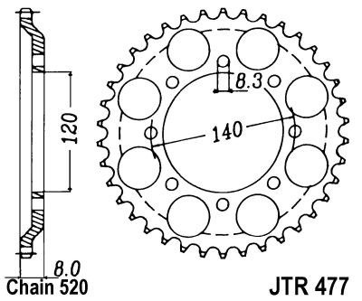 Zębatka tylna JTR477.43