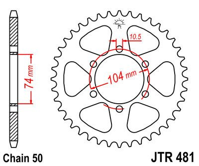 Zębatka tylna JTR481.40