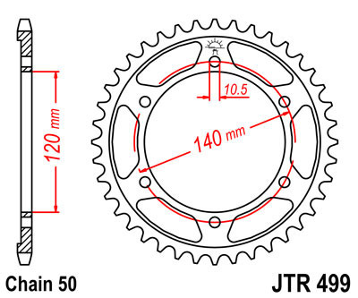 Zębatka tylna JTR499.49