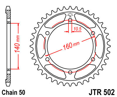 Zębatka tylna JTR502.49