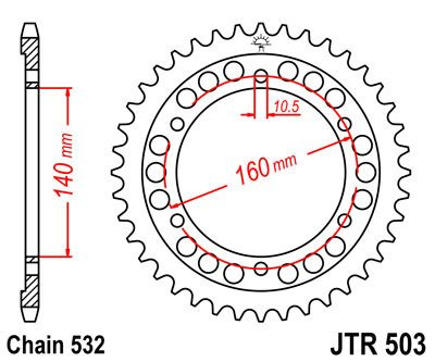 Zębatka tylna JTR503.45