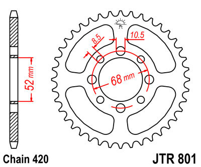 Zębatka tylna JTR801.41