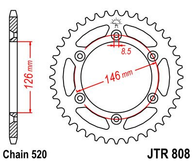 Zębatka tylna JTR808.44