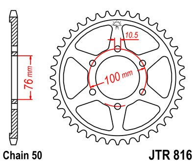 Zębatka tylna JTR816,43