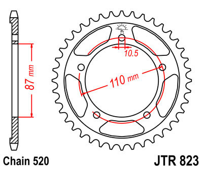 Zębatka tylna JTR823,49