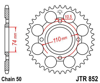 Zębatka tylna JTR852,41